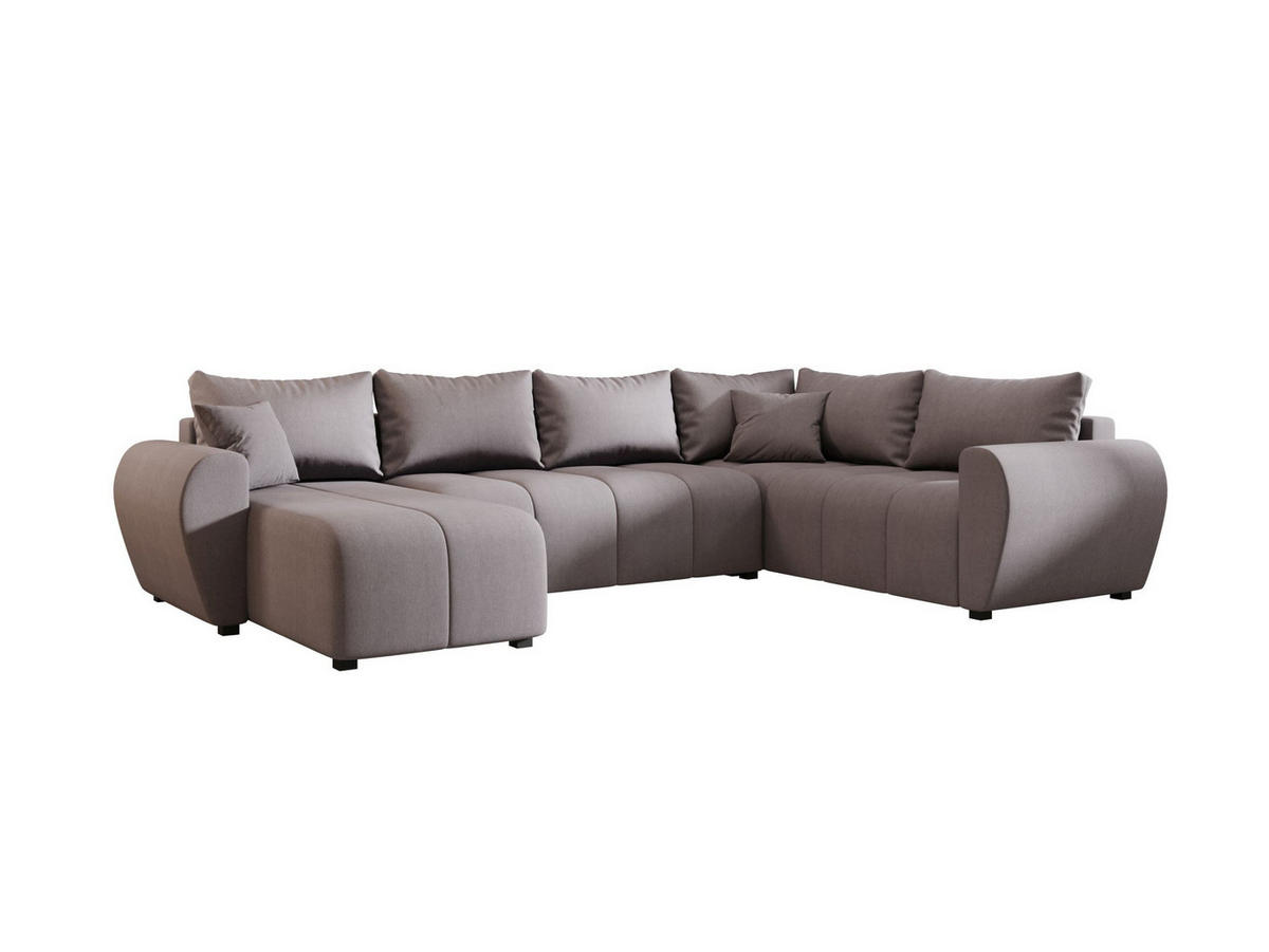 WOHNLANDSCHAFT MOLISA U PLUS Cosmic 160 Rechts mit Schlaffunktion - Grau, Textil (303/82/208cm) - Bedante