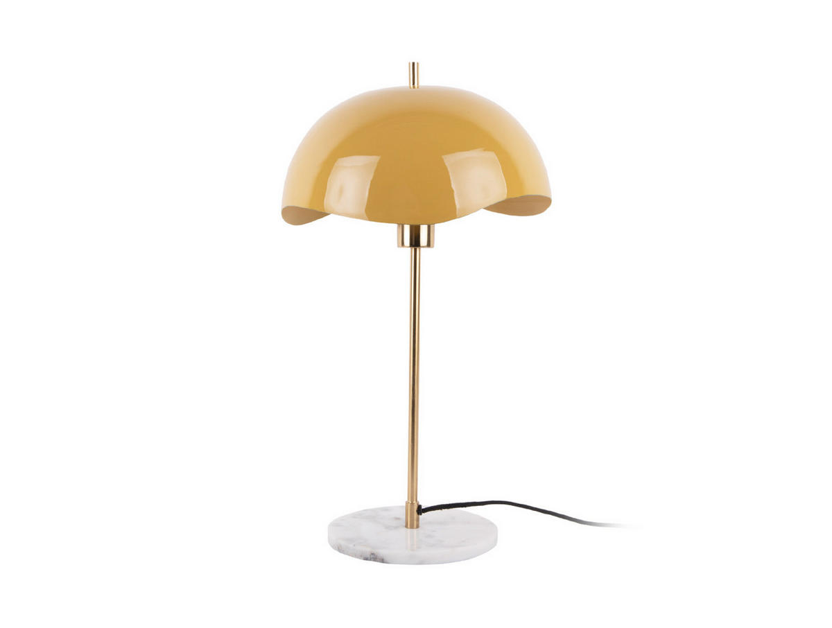 TISCHLAMPE Waved Dome 30/30/56 cm - Gelb, Metall (30/30/56cm) - Leitmotiv