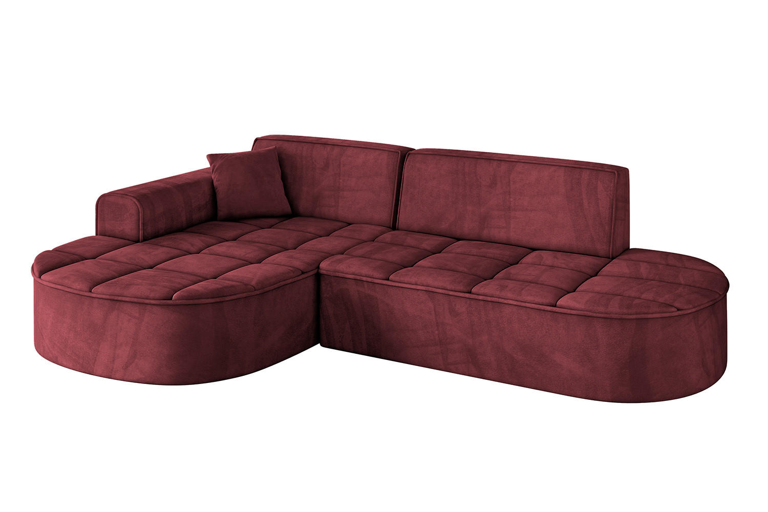 ECKSOFA Ottomane Links TARO-L1 - 243x171x79,5 cm Bordeauxrot - Bordeaux, Holzwerkstoff/Textil (243/171cm) - ALTDECOR