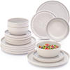 TAFELSERVICE KRETA - 36 teilig aus Steingut 12 Personen - Creme, Stein (50/30/80cm) - Sänger