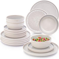 TAFELSERVICE KRETA - 36 teilig aus Steingut 12 Personen - Creme, Stein (50/30/80cm) - Sänger