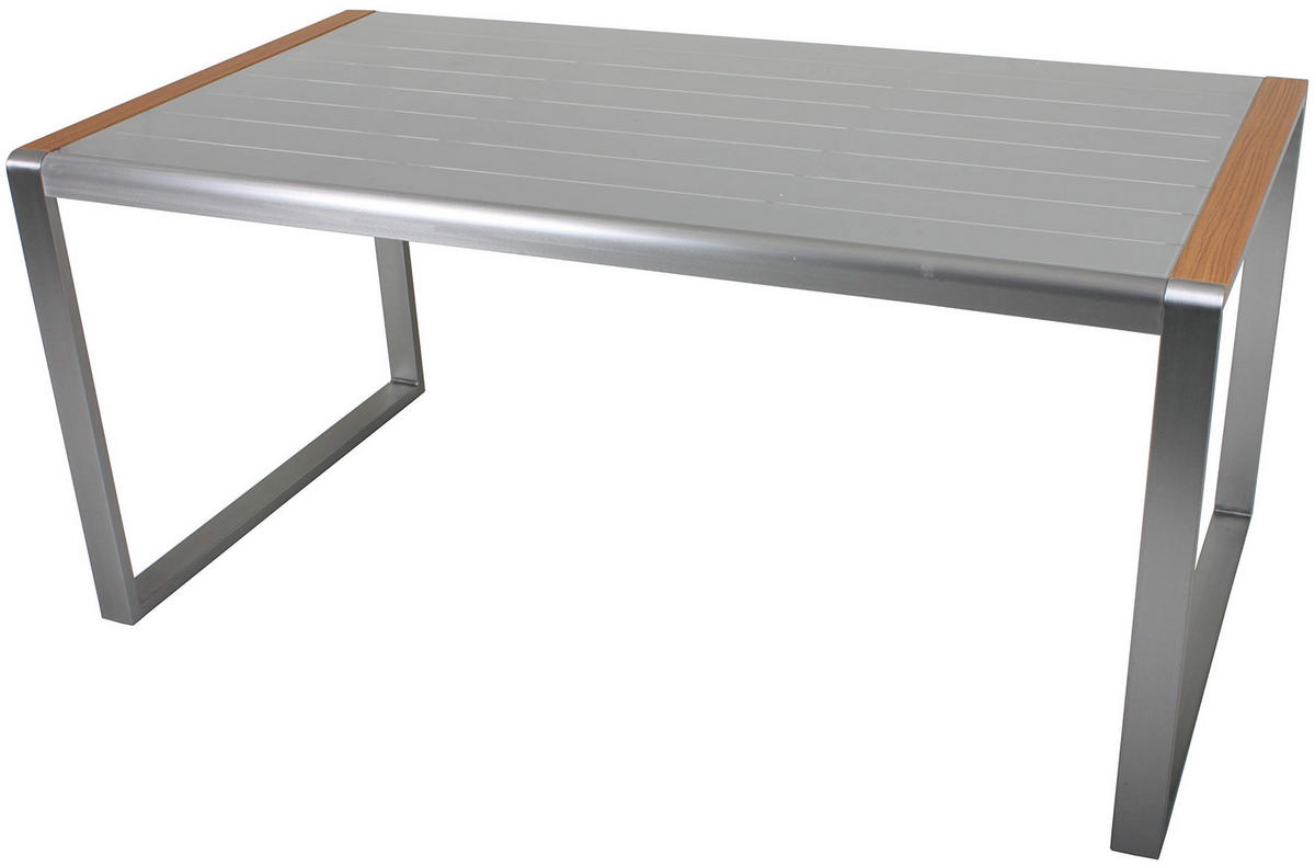 GARTENTISCH Anton rechteckig Terrassentisch - Hellbraun, Kunststoff (160/90/74cm) - DELUKE