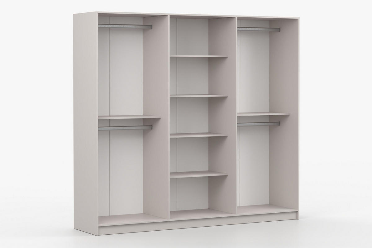 KLEIDERSCHRANK MIRELO 6D 230 cm breit in Kaschmir - Kaschmir, Holzwerkstoff (230/210/57cm) - Deine Möbel 24
