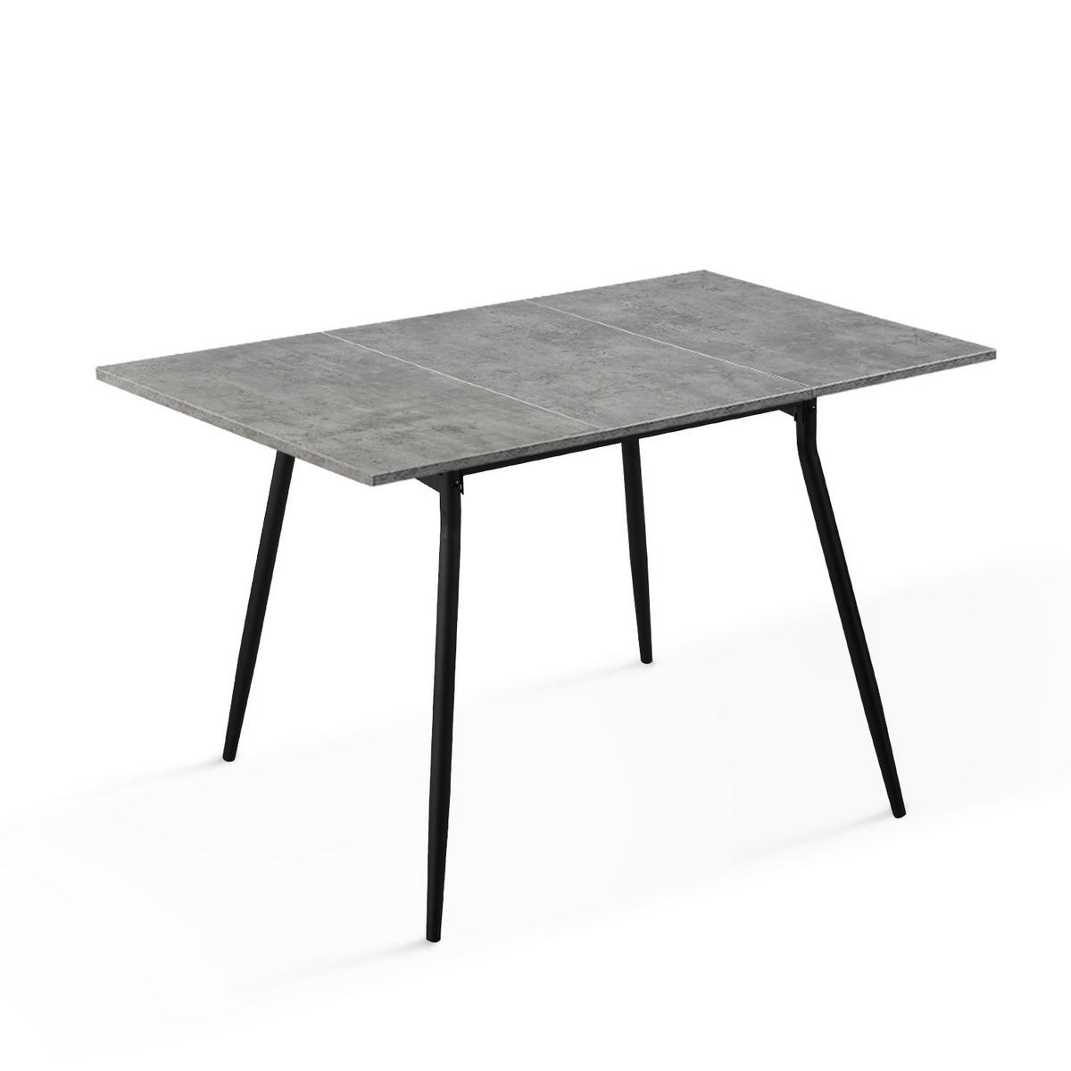 ESSTISCH JONTE 80-120/80/76 cm - Schwarz/Grau, Holzwerkstoff/Metall (80/80/76cm) - B&D Home