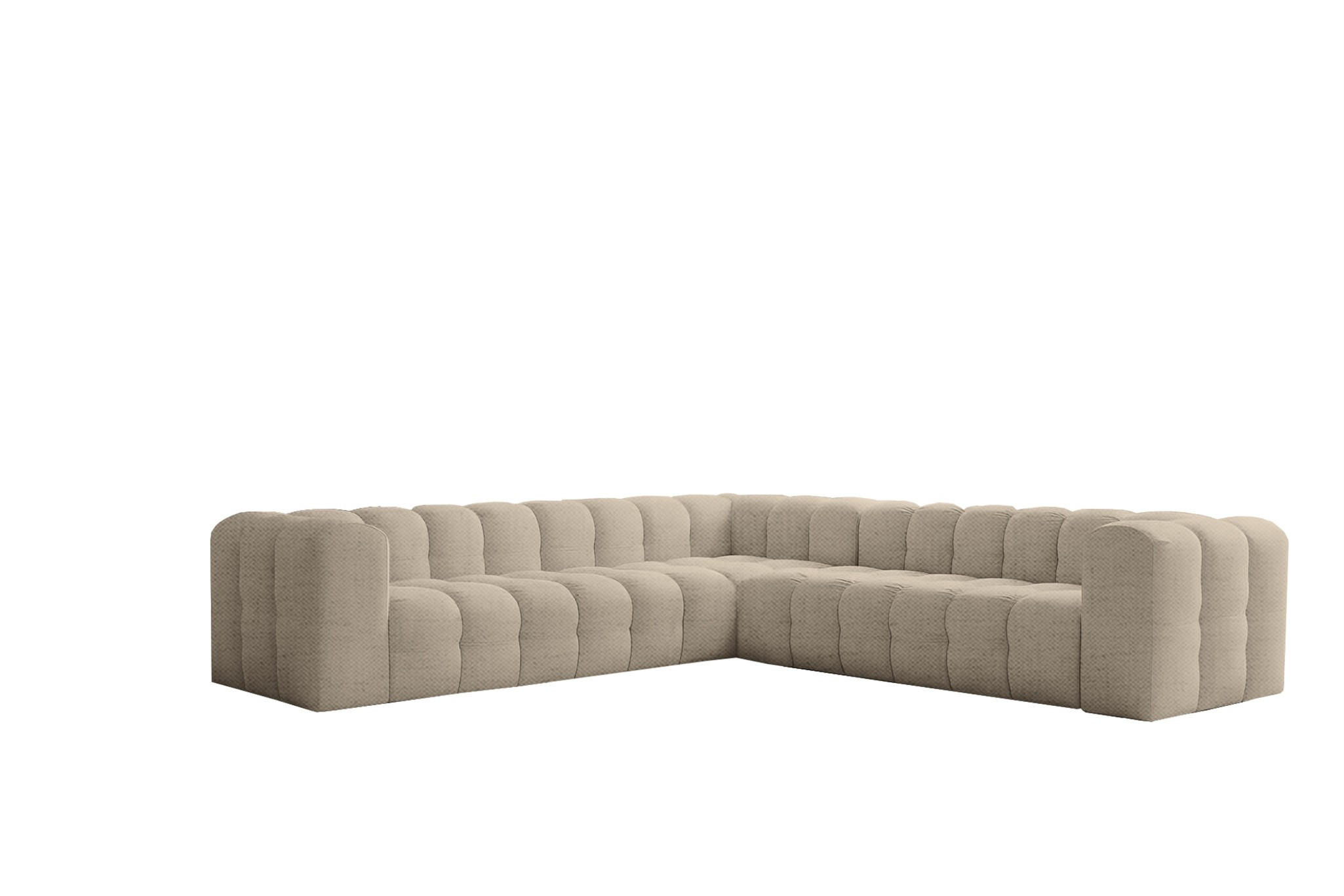 ECKSOFA Solvie In Moly - Beige, Holzwerkstoff/Textil (300/300cm) - Fun Möbel