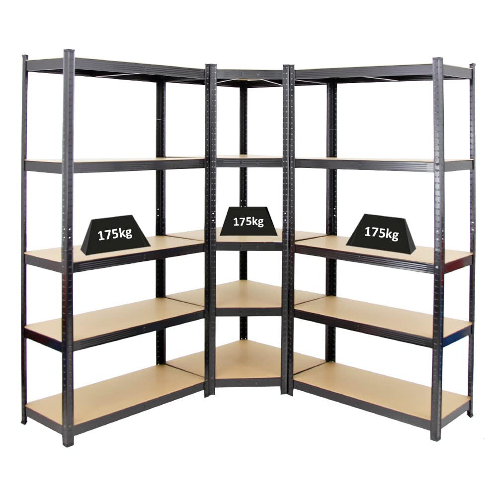 Proregal Eckregal Schwarz 90x180x40 cm