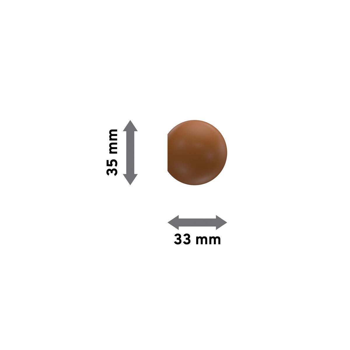 ENDSTÜCKE FÜR GARDINENSTANGEN 16 mm Ø, Geo Kirschbaum, Packung 2 Stück - Kirschbaumfarben, Holz (3.3/3.5/3.5cm) - INTERDECO