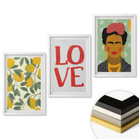 WANDBILDER 3er-Set - 40x60 cm Weißer Rahmen - Lemons LOVE Porträt von Frida - Weiß, Kunststoff (40/60cm) - ArtPrintCave