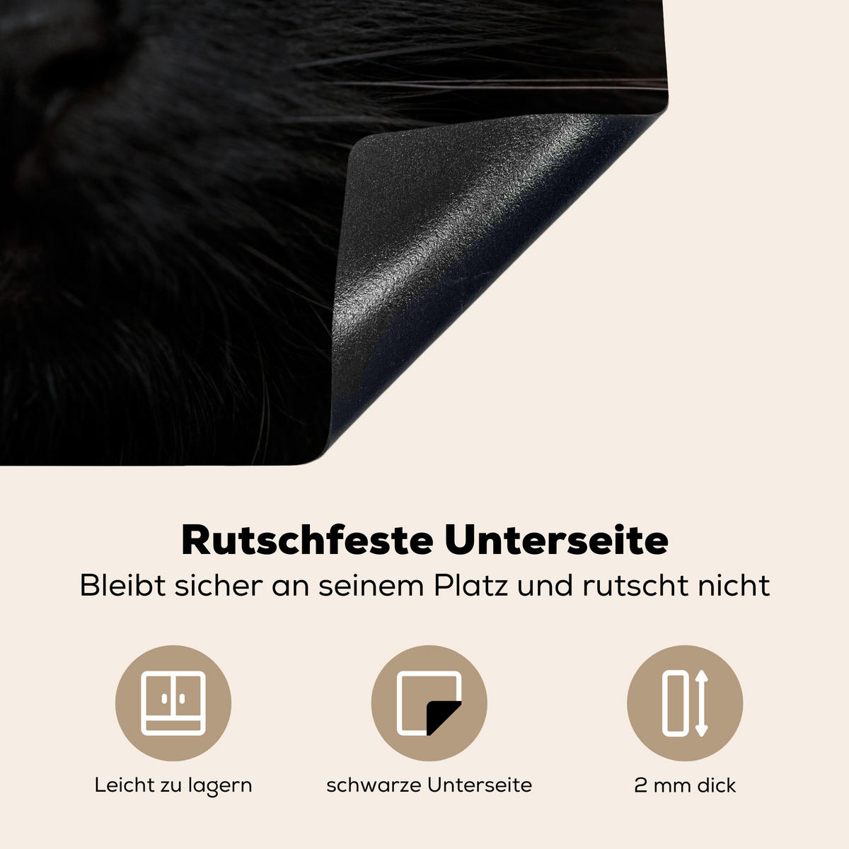 HERDABDECKPLATTE Katze - Augen - Gelb - Schwarz Herdabdeckung Induktionsfeld 65x52 cm - Schwarz, Kunststoff (65/52/0.2cm) - MuchoWow