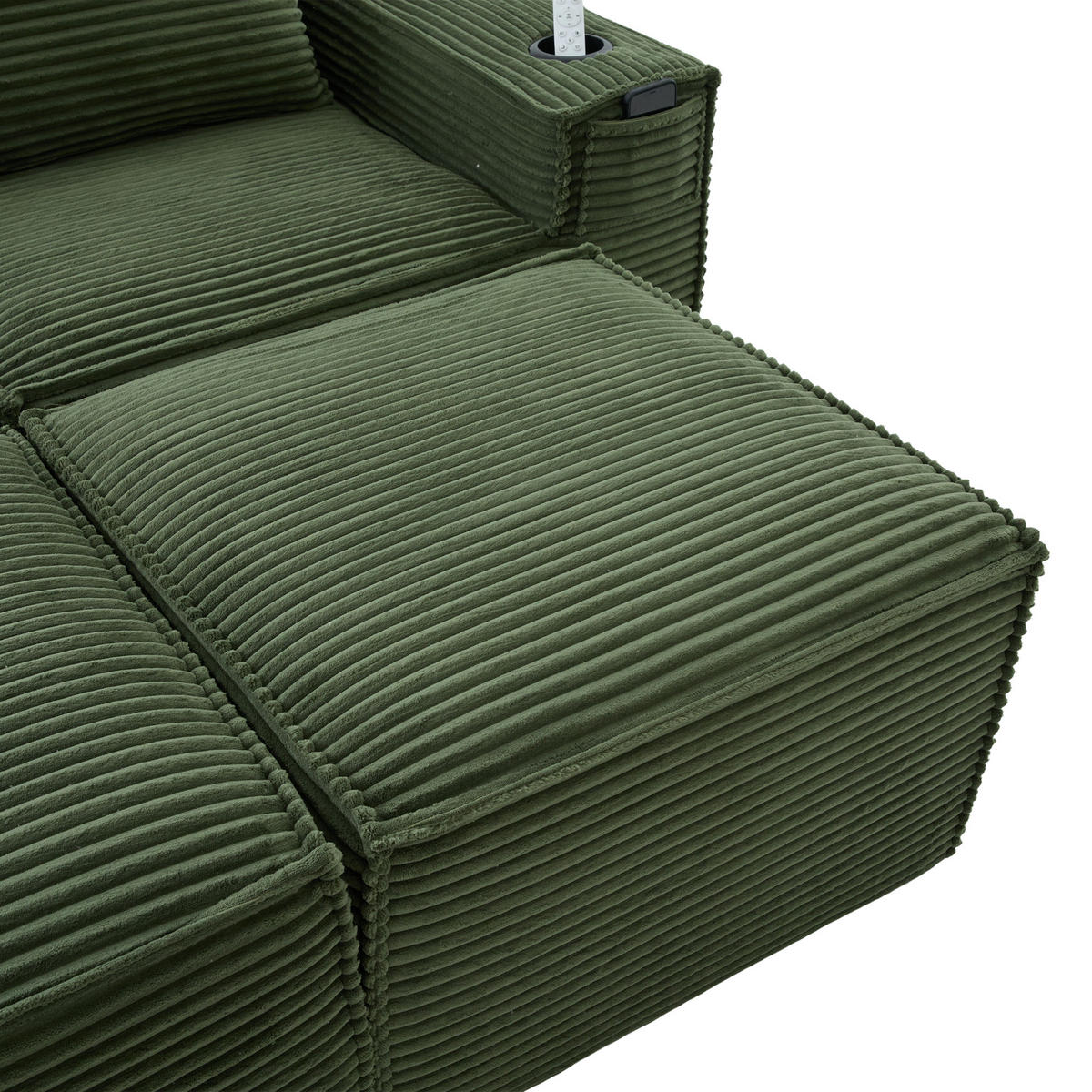 WOHNLANDSCHAFT DE-33834 modular 4-Sitzer Grün - Grün, Textil (330/75/162cm) - ComfortXL