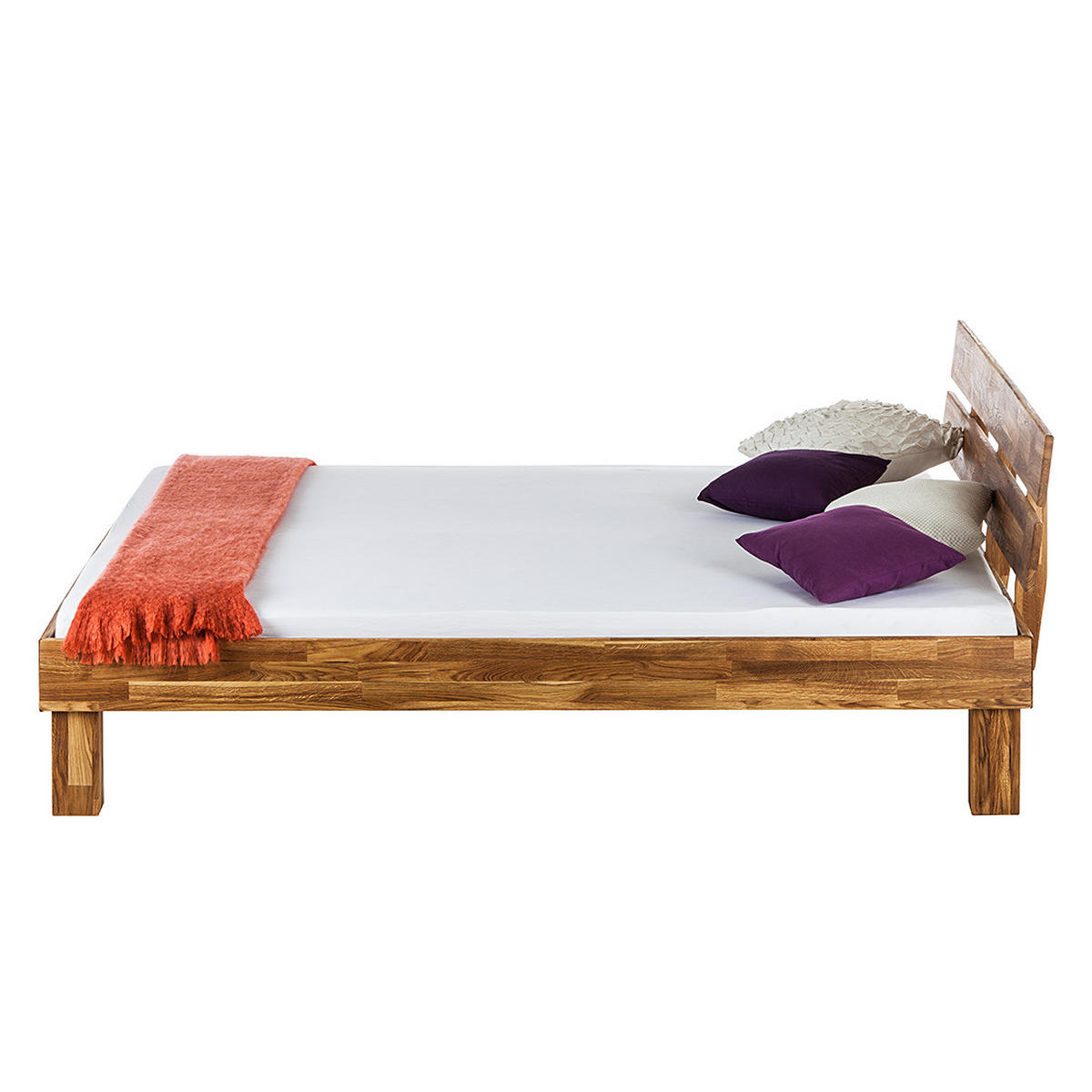 BETT - Massivholz - Eichefarben, Holz (140/200cm) - home24