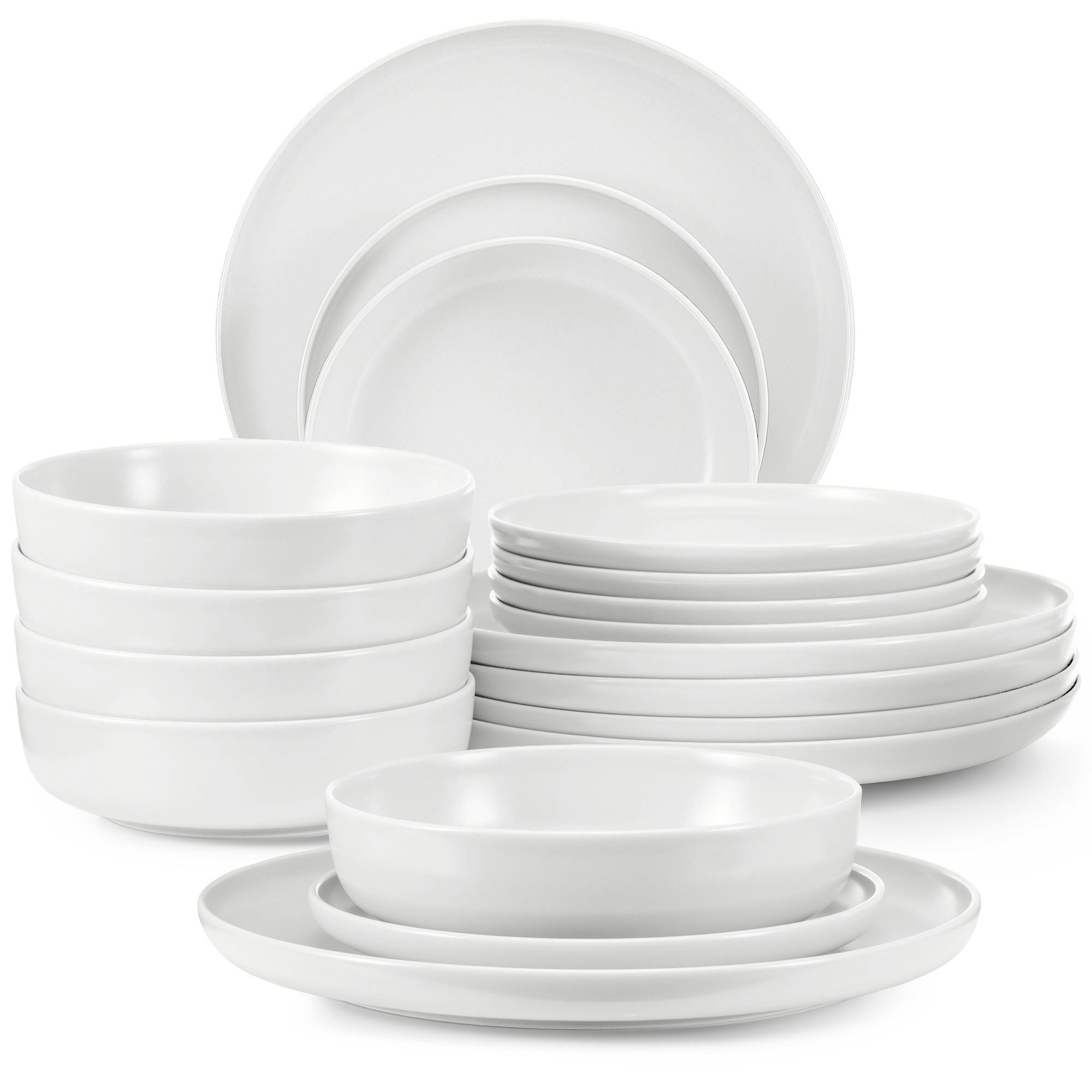 TAFELSERVICE VICTO 6 Personen 18-tlg Weiß matt - Weiß, Keramik (27/2/27cm) - KONSIMO®