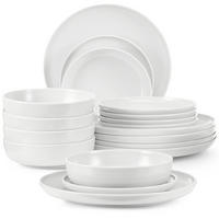 TAFELSERVICE VICTO 6 Personen 18-tlg Weiß matt - Weiß, Keramik (27/2/27cm) - KONSIMO®