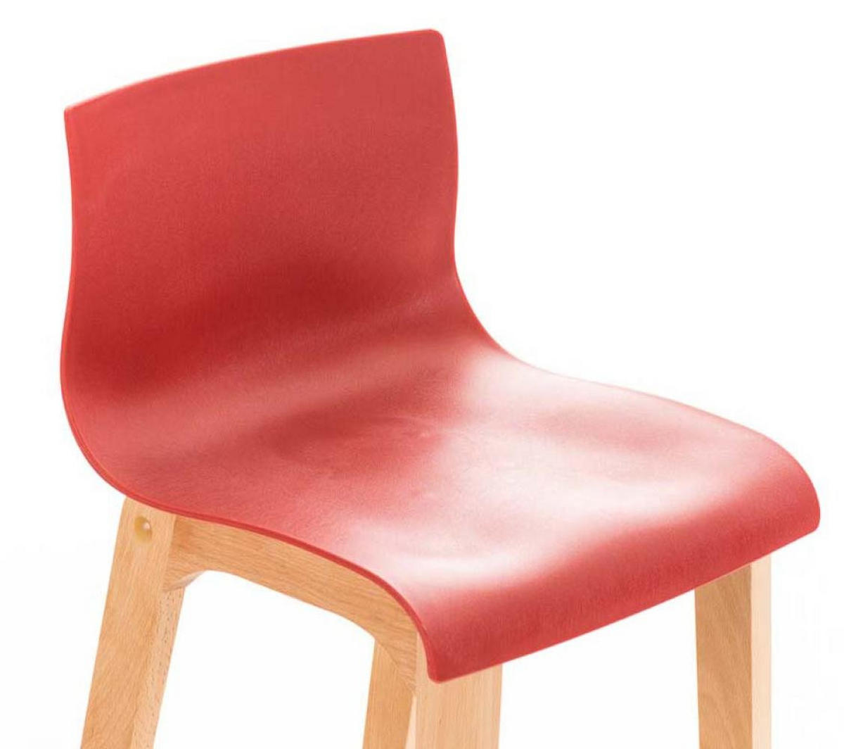 BARHOCKER 2er Set Holz rot - Eukalyptusholzfarben/Rot, Holz (41/101/46cm) - CLP