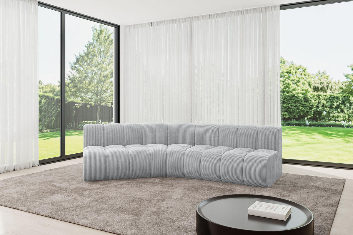 ECKSOFA modulares Sofa Montra-L1 - 290x174x70 cm Grau - Grau, Holzwerkstoff/Textil (290/174cm) - ALTDECOR