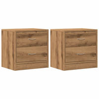 NACHTTISCHE 2er set Artisan-Eiche 40/30/40 Cm Holzwerkstoff - Braun, Holz (30/40/40cm) - vidaXL