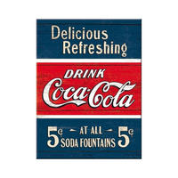 MAGNET 6/8 cm Coca-Cola Delicious Refreshing Blue - Multicolor, Metall (6/8/0.1cm) - Nostalgic-Art