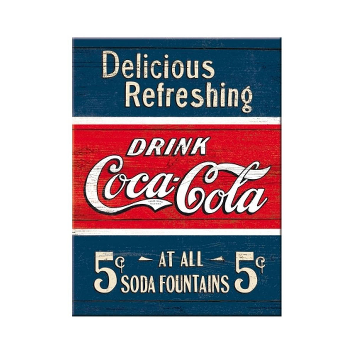 MAGNET 6/8 cm Coca-Cola Delicious Refreshing Blue - Multicolor, Metall (6/8/0.1cm) - Nostalgic-Art