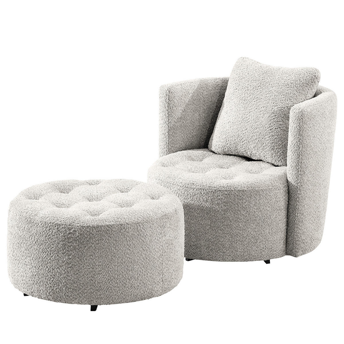 SESSEL - Schwarz/Grau, Textil (65/65/40cm) - home24