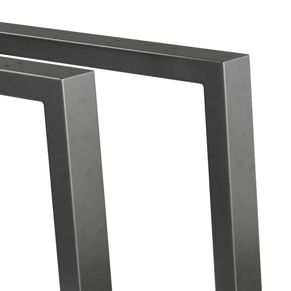 TISCHBEINE Schwarz 75 x 72 cm U-förmig - Schwarz, Metall (75/72/8cm) - Vicco