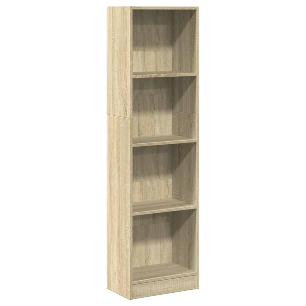 BÜCHERREGAL mit 4 Fächern 40/24/143 cm aus Holzwerkstoff Sonoma-Eiche Dekor - Sonoma Eiche, Holz (40/109/24cm) - vidaXL