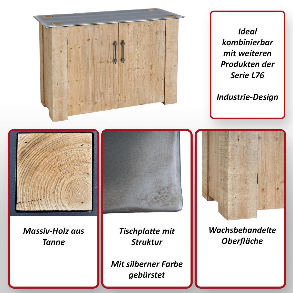 SIDEBOARD Braun - Braun, Holz (120/80/48cm) - MCW