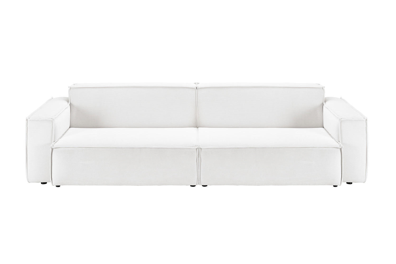 SOFA SAMU Weiß Cord - Schwarz/Weiß, Textil (266/72/106cm) - KAWOLA