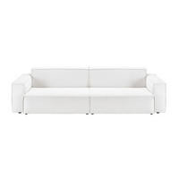 SOFA SAMU Weiß Cord - Schwarz/Weiß, Textil (236/72/106cm) - KAWOLA