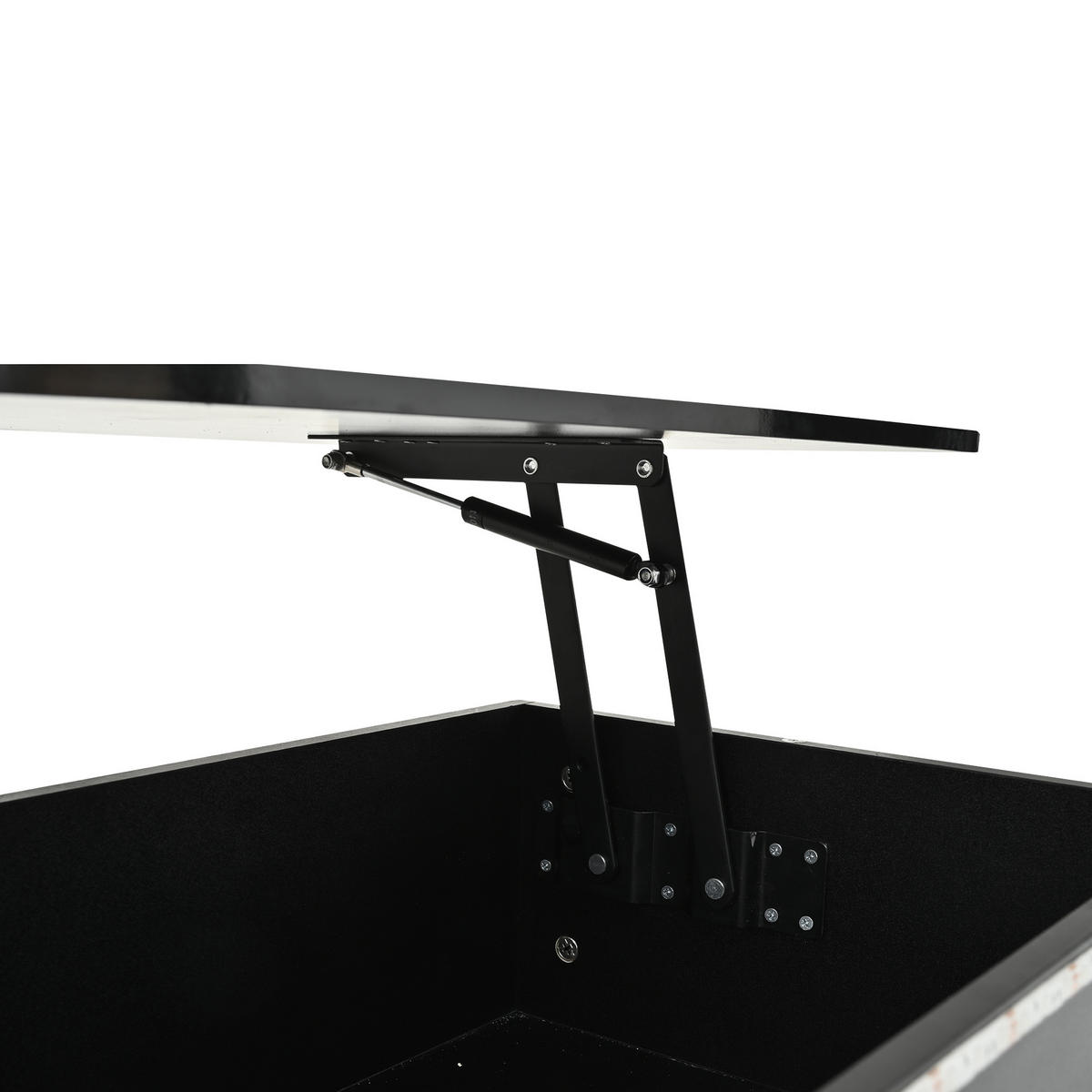 COUCHTISCH in Schwarz anhebbarer Kaffeetisch mit 4 Schublade und Stauraum für Wohnzimmer, B100/T50/H40cm - Eichefarben/Schwarz, Holzwerkstoff (50/100/40cm) - STILVORA