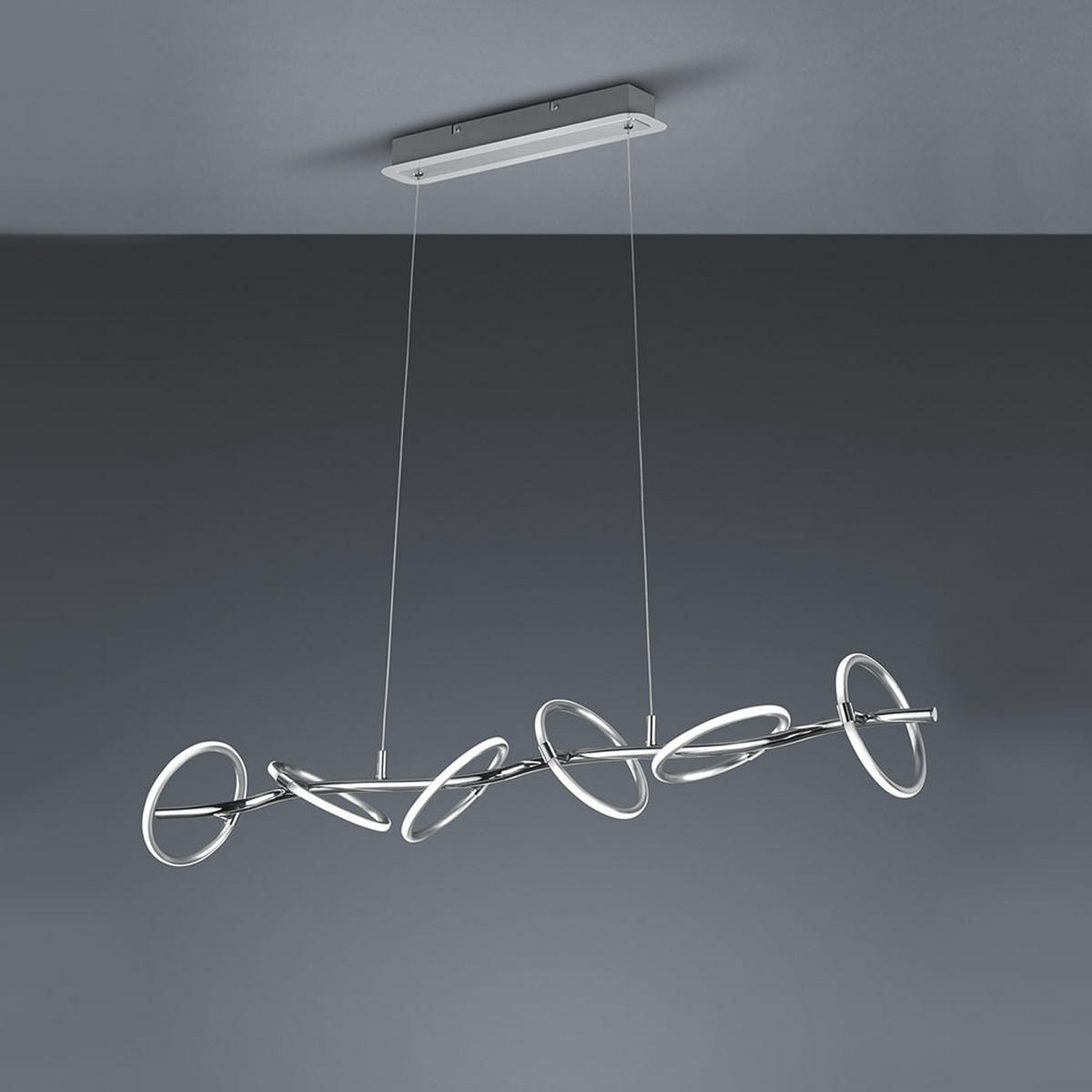 LED HÄNGELAMPE Chrom Silber - Silberfarben, Metall (115/17/150cm)