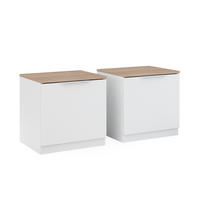 NACHTTISCH Betti Weiß 50 x 50 cm 2er Set - Weiß, Holzwerkstoff (50/50/42cm) - Vicco