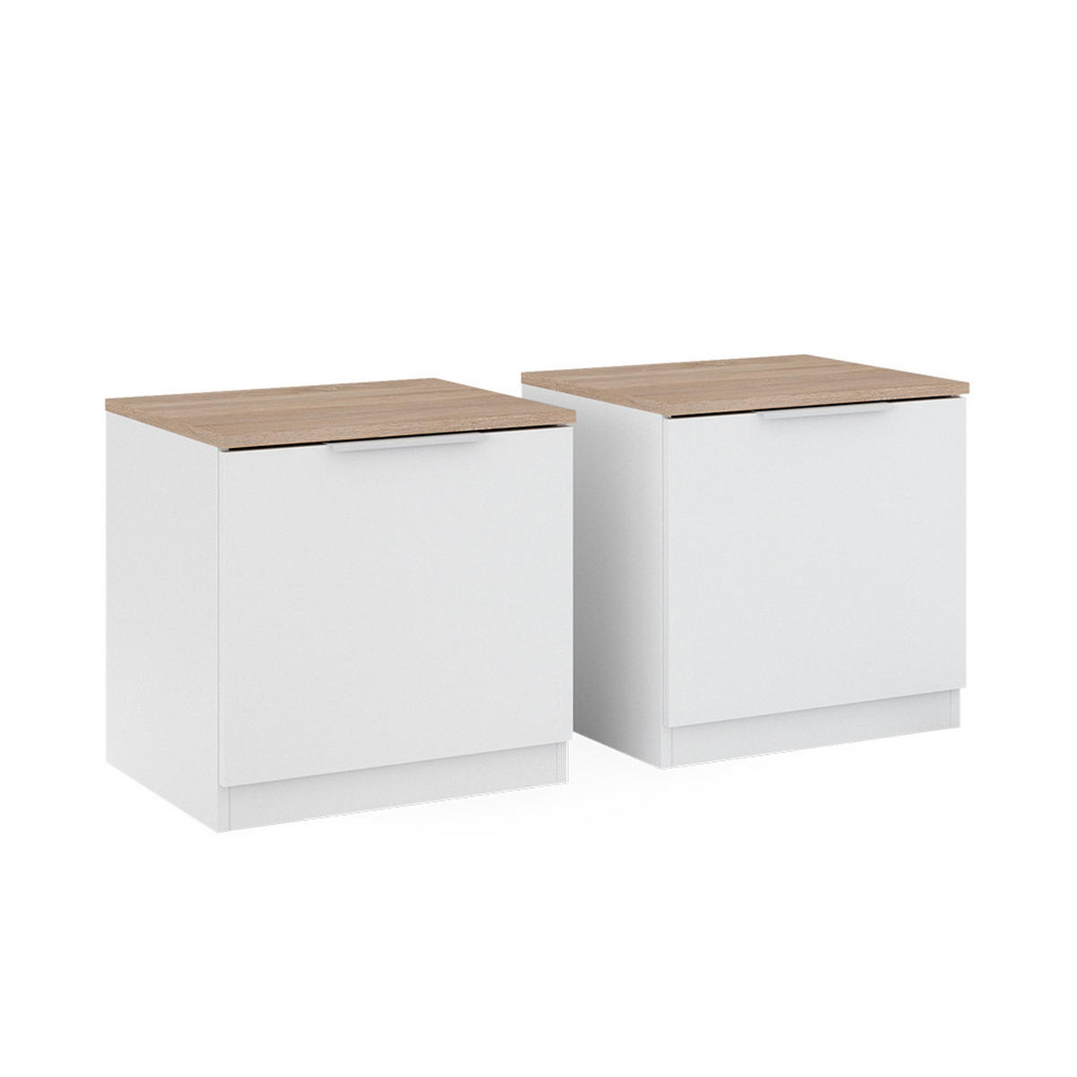 NACHTTISCH Betti Weiß 50 x 50 cm 2er Set - Weiß, Holzwerkstoff (50/50/42cm) - Vicco