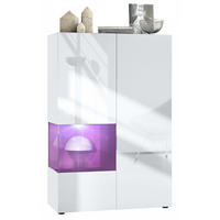VITRINE Morena Einsatz in Brombeer Hochglanz - Brombeere, Holzwerkstoff (91.5/136.5/37cm) - Vladon