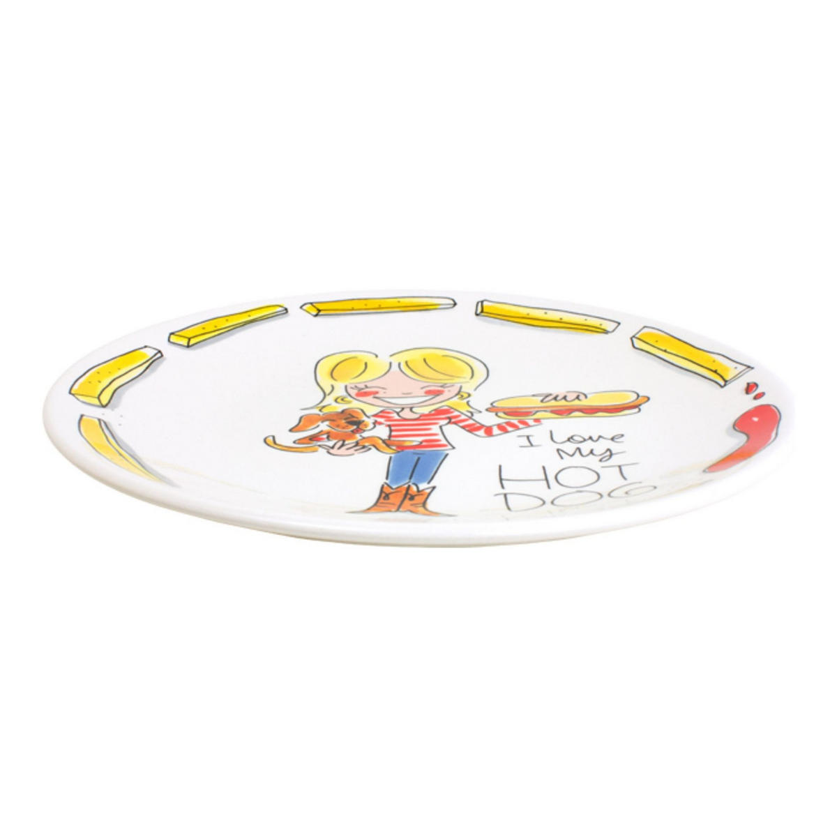 FRÜHSTÜCKSTELLER Hot Dog in Bunt - 22cm - Multicolor, Keramik (21.8/21.8/2.5cm) - Blond Amsterdam