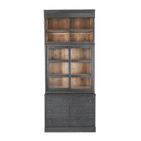 BÜCHERREGAL aus Massivkiefer H240 cm - AMSTERDAM - Schwarz, Holzwerkstoff (42/240/42cm) - Signature