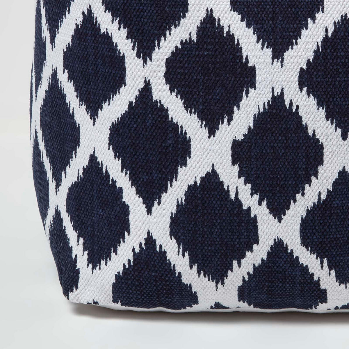SITZWÜRFEL Ikat-Muster blau-weiß, 40/40/40 cm - Blau, Textil (40/40/40cm) - Homescapes