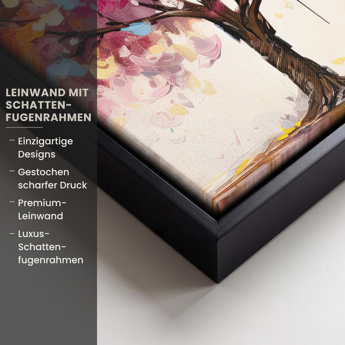 LEINWAND Bilder mit Rahmen - Aquarell - Baum - Kunst - Abstrakt - 20x30 - Multicolor, Textil (20/30cm) - MuchoWow