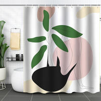 DUSCHVORHANG Polyester schimmelresistent wasserdicht waschbar schnell trocknend mit Ringen Dusche fürs Badezimmer - Multicolor, Textil (180/180cm) - MCBOSON