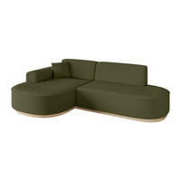 ECKSOFA Ottomane Links MARI-L1-v1 - 243x171x83 cm Grün Bouclé - Grün, Holzwerkstoff/Textil (243/171cm) - ALTDECOR