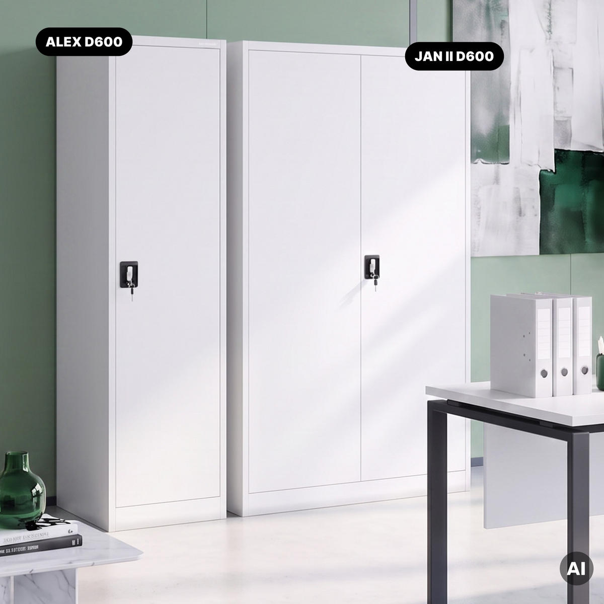 AKTENKABINETT ALEX D600 - Weiß, Metall (45/185/60cm) - Jan Nowak