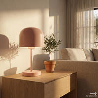 AKKU-TISCHLEUCHTE - Eisen / Kunststoff - Dimmbar - Rosa, Metall (13/13/25cm) - home24