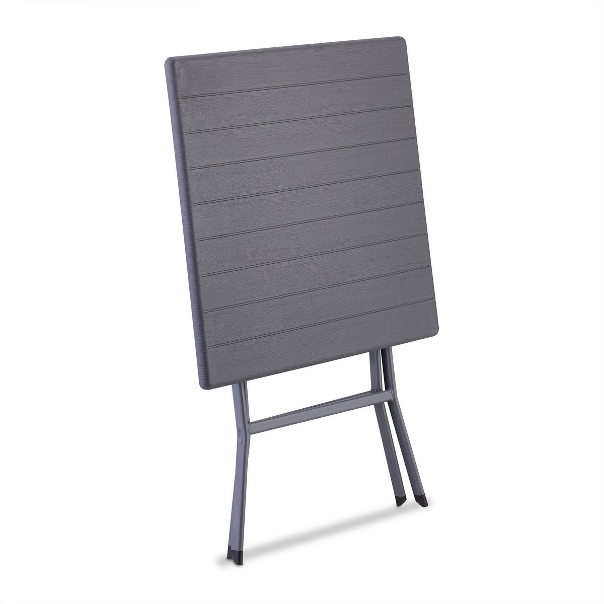 KLAPPTISCH - Grau, Kunststoff/Metall (62/62/73cm) - Relaxdays