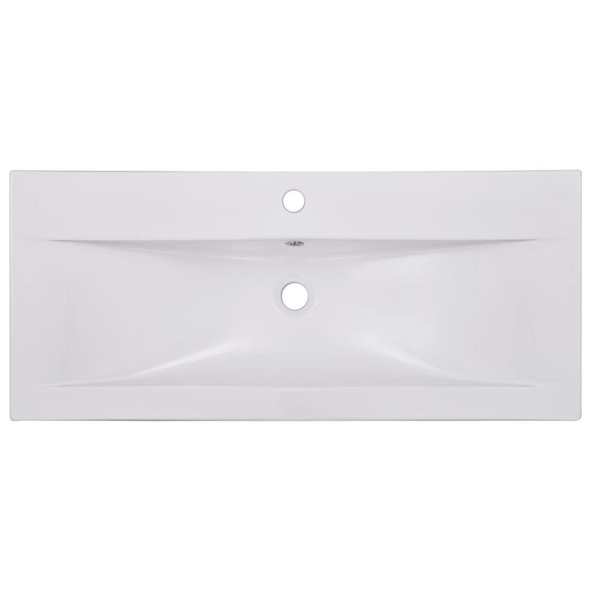 WASCHBECKEN Landgraf 91/39.5/18.5 cm - Weiß, Keramik (91/18.5/39.5cm) - Nettlife
