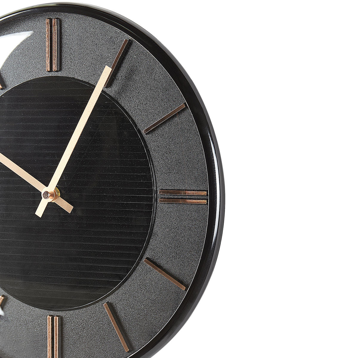 WANDUHR Kunststoff gold/schwarz Daroca - Schwarz, Kunststoff (34/34/3cm) - Beliani