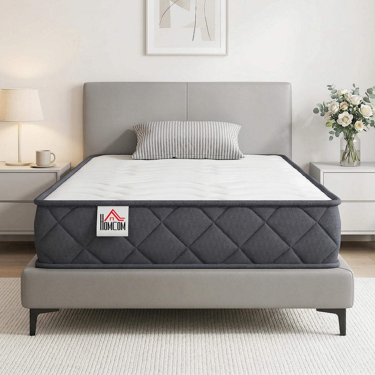 MATRATZE 90/190 cmDE-18538 20 cm Memory-Schaum - Grau, Textil (90/190cm) - ComfortXL