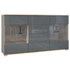 SIDEBOARD Bari Grau Hochglanz - Grau, Holzwerkstoff (138.5/75.5/35cm) - Vladon