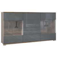 SIDEBOARD Bari Grau Hochglanz - Grau, Holzwerkstoff (138.5/75.5/35cm) - Vladon