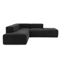 4-SITZER modulares Ecksofa HEAVEN SET 3 Links, Breite 270 cm Webstoff Schwarz - Schwarz, Holz/Kunststoff (245/270cm) - Muffo
