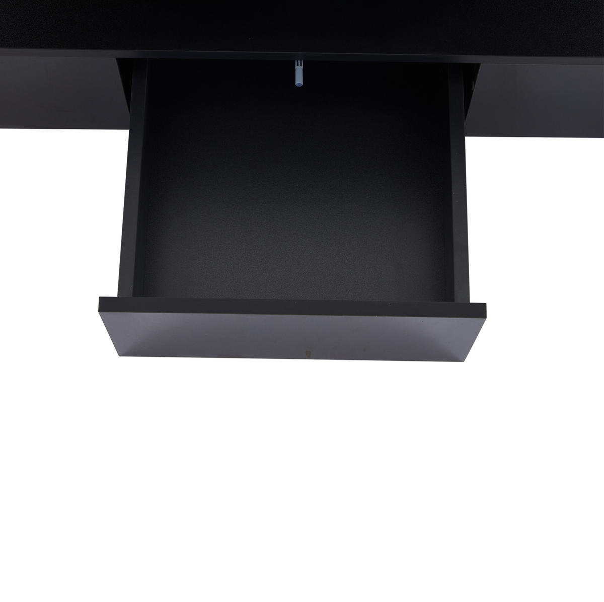 COUCHTISCH 100/50 cm mit LED-Beleuchtung, Ablagefach und Schublade in Schwarz - Schwarz, Holzwerkstoff (100/50/39cm) - BEAOK