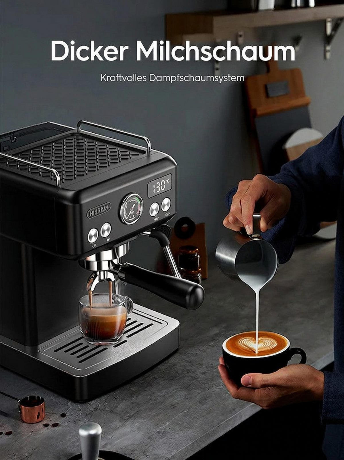 KAFFEEMASCHINE Multi-Kapsel 20 Bar, Espressoautomat Heiß- & Kalt-Modus - Schwarz, Metall (22.9/32/25.9cm) - BEXEVUE